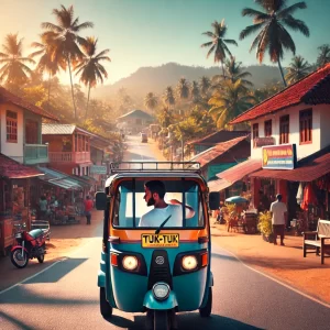 Driving a tuk tuk in sri lanka